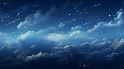 Digital dark blue sky nebula abstract graphic poster background