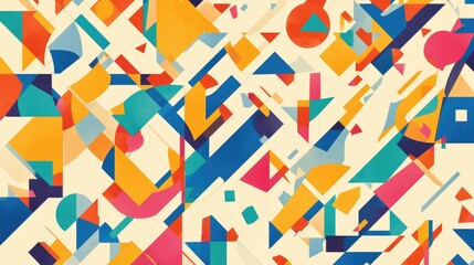 An elegant and geometric multicolored abstract pattern creates a captivating backdrop