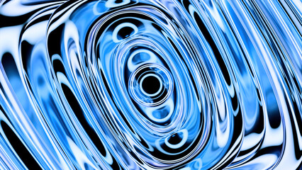 Abstract hypnotic liquid waves background. Design. Spreading rings of water of blue color.
