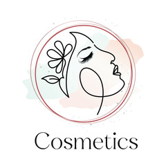 girl cosmetics logo design icon