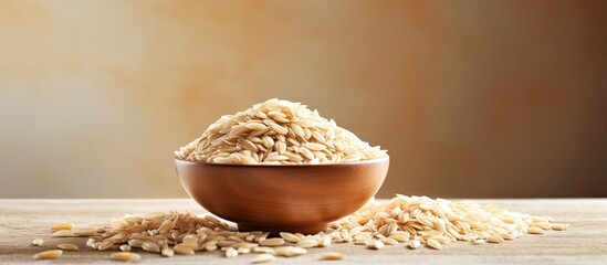A copy space image featuring brown rice flakes