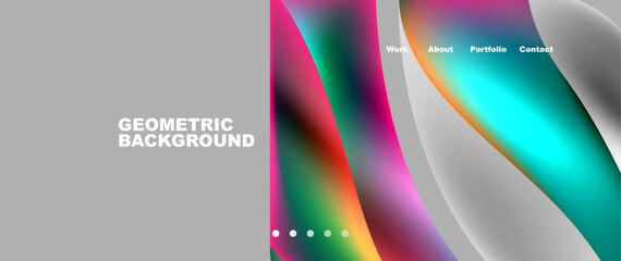 Bright multicolored geometric abstract shapes. Minimal trendy simplicity concept. Modern overlapping forms