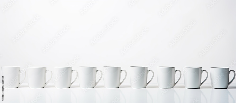 Poster A copy space image showing cups against a white background