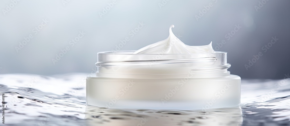 Sticker A moisturizer is a product used to hydrate and nourish the skin providing essential nutrients and restoring its natural balance. Creative banner. Copyspace image