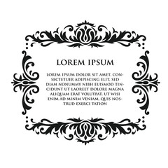Decorative vintage horizontal frame with the place for your text in center vector