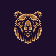 abstract grizzly bear head symbol