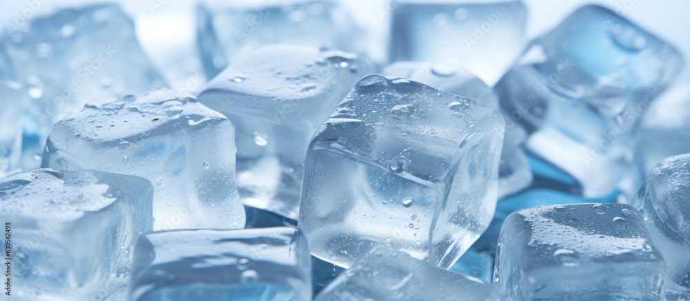 Poster the photograph showcases crystal clear ice cubes with plenty of room for personalized text or design