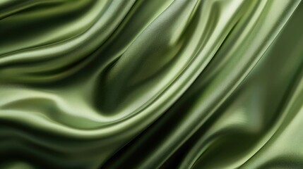 Elegant Abstract Olive Gradient Silk Satin Background for Luxury Design
