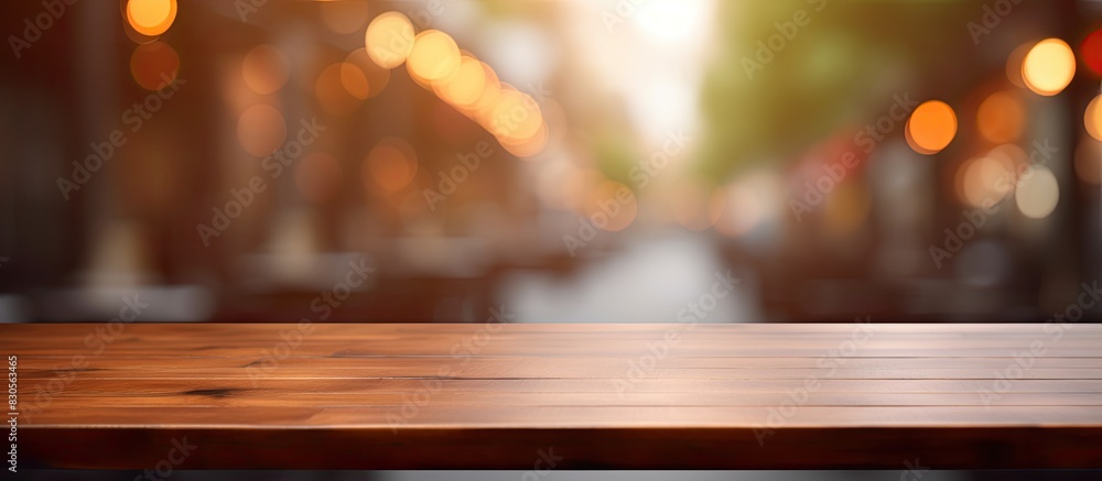 Poster Blurred background with table top and copy space image
