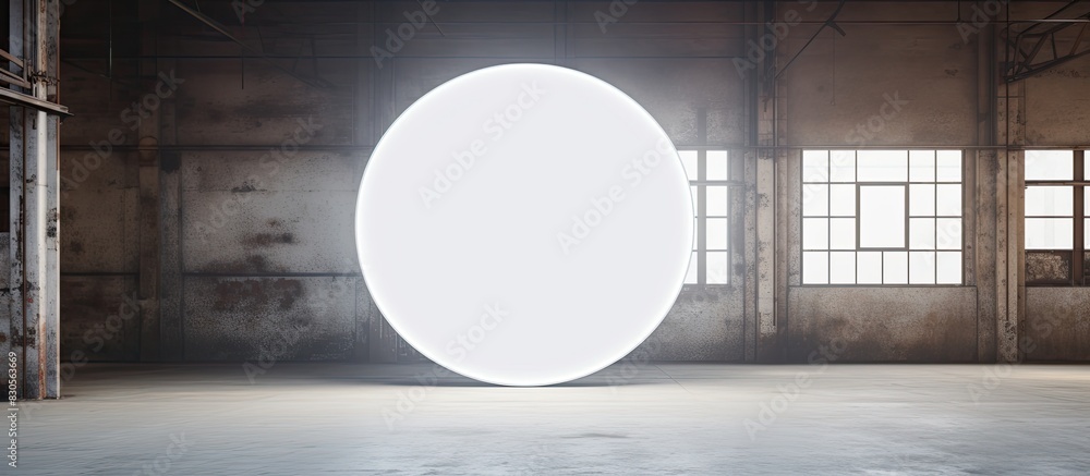 Fototapete A mock up of a white circle with copy space image
