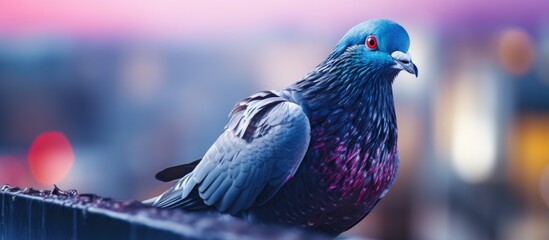 Pigeon a bird often found in urban areas is known for its remarkable adaptability and distinctive cooing sound. Creative banner. Copyspace image