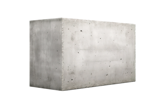 The Lone Sentinel: A Concrete Blocks Solitary Stand on White or PNG Transparent Background.