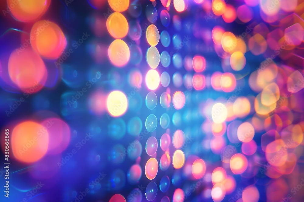 Poster abstract background featuring a captivating neon bokeh pattern.