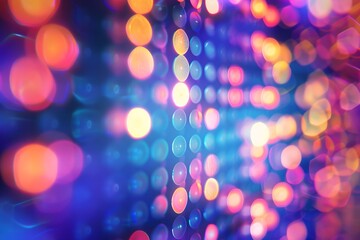 Abstract background featuring a captivating neon bokeh pattern.