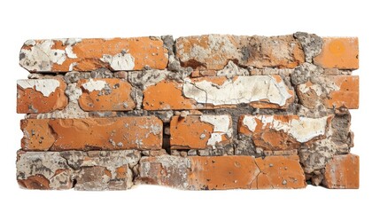 Obraz premium Vibrant Orange Fragment on White Brick Wall Background Generative AI
