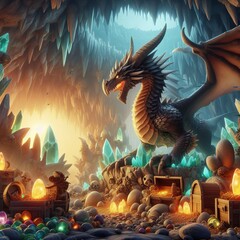 74 50. 3D Dragon's Lair - A mythical cave filled with treasure,