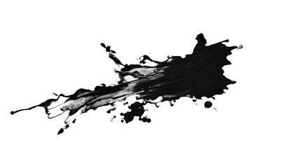 Obraz premium splashes, black splashes, Black and white grunge ink splat isolated on transparent background