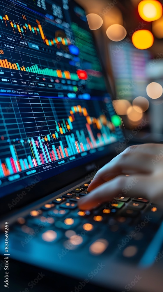 Poster algorithmic trading system monitoring dashboard for optimized market investments