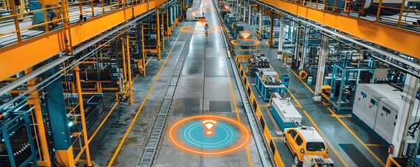 Obraz premium Automated Factory Monitoring with Smart IoT Sensors for Predictive Maintenance