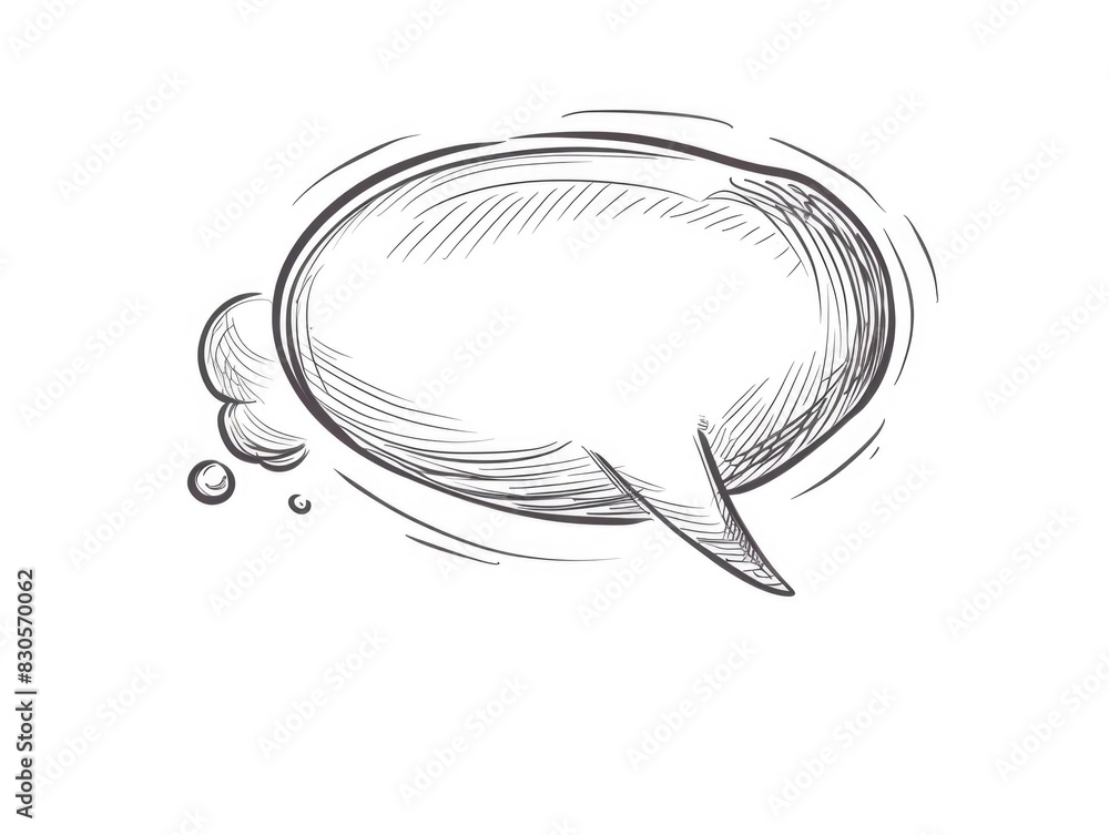 Aufkleber a sketch of a speech bubble with a thought bubble inside. the thought bubble is filled with a lot of