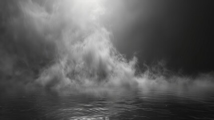 Mysterious Misty Waterscape, Generative AI