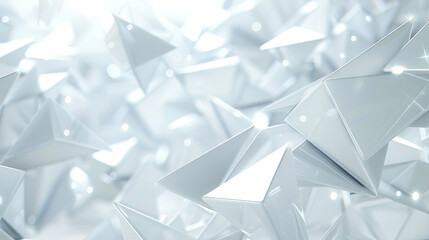 Tranquil energy flows from pearl white triangles, perfect for calm spaces,