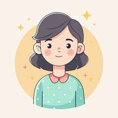 Minimalist person with a proud expression, crafted in an adorable doodle style, Generative AI