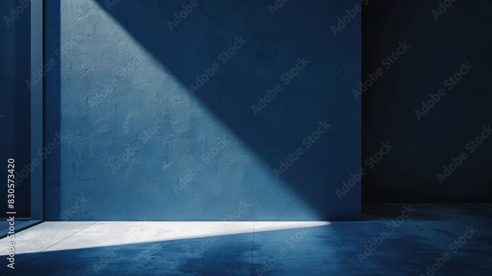 Aufkleber a blue wall with a shadow on it. the shadow is on the wall and it is the only thing visible in the i