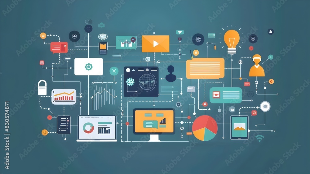 Poster dynamic digital mind maps and real time data for online branding strategy sessions