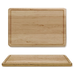 wooden cutting board on a white background. vector illustration
