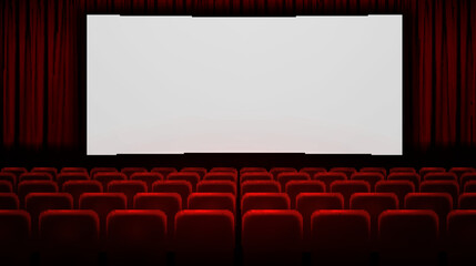 Obraz premium Cinema. White screen in the cinema. Vector illustration