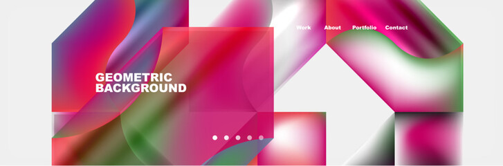 Abstract geometric shapes web design page. Vector Illustration For Wallpaper, Banner, Background, Card, Book Illustration, landing page