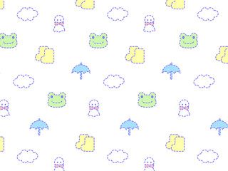 4:3 ファンシーな雨の日パターン⭐︎PNG