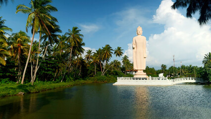 Peraliya Buddha Statue, the Tsunami Memorial in Hikkaduwa, Sri Lanka. Action. Touristic attraction,...