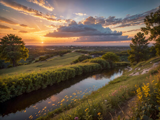 Obraz premium sunrise over the river