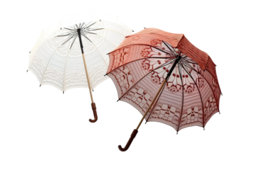 Dancing Umbrellas on White or PNG Transparent Background.