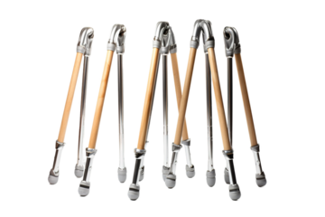 Shimmering Steel Symphony: A Quartet of Culinary Creations on White or PNG Transparent Background.