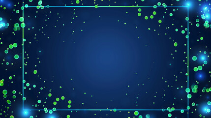 Obraz premium Dynamic electric blue design with green dots, ideal for tech innovation,