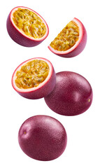 Passion fruit. Passion maracuya isolated on white background. Passion clipping path