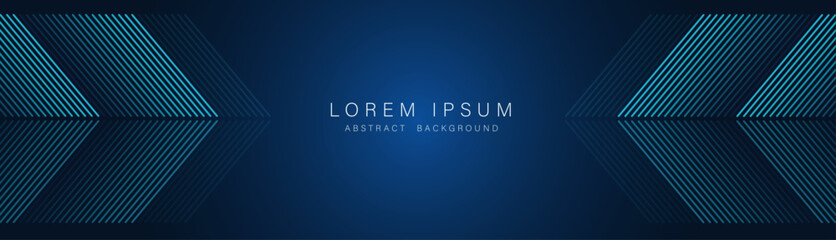 Geometric Arrows Banner in Teal and Blue Tones. Minimalist geometric banner with layered arrows and reflection, perfect for presentations, websites, or marketing graphics.