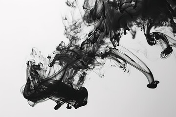 Black ink splashed in the water