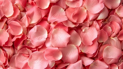  A bed of pink petals topped with a layer of pink blooms, forming a flat expanse of petals