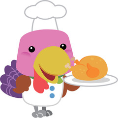 parrot chef with meat