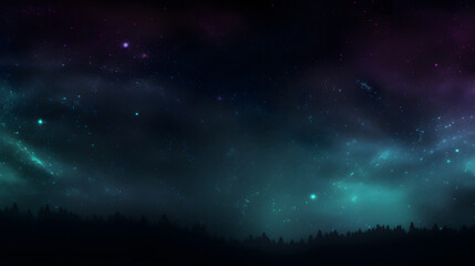 Naklejka premium Digital dark green glitter starry sky abstract graphic poster background