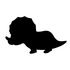 Silhouette, stamp of a small dinosaur animal. Vector graphics.