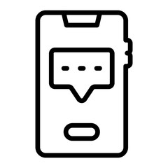 Smartphone Support Vector Line Icon Design