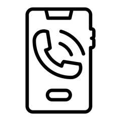 Phone Call Vector Line Icon Design