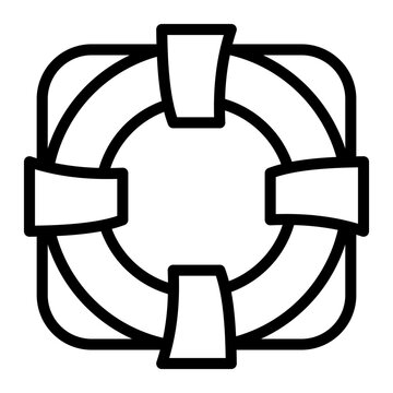 Lifebuoy Vector Line Icon Design