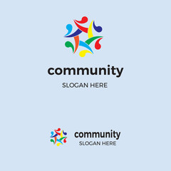 Creative colorful social community group logo