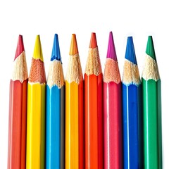 color pencils isolated against white background,